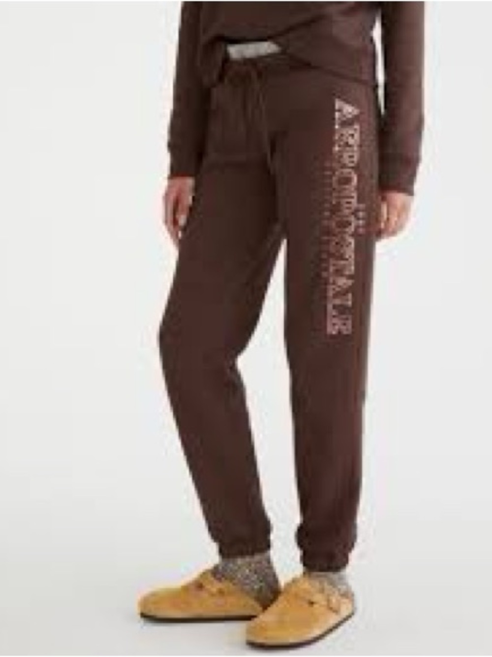 Aeropostale Brown Logo-Print Jogger Pants